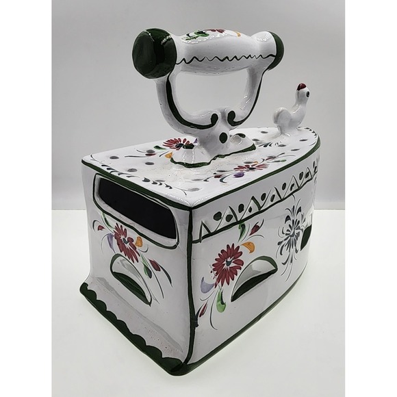 Portugal Reel 836 Other - Vintage Reel Portugal Porcelain Decorative Iron Doorstop Chicken Floral 7" 835